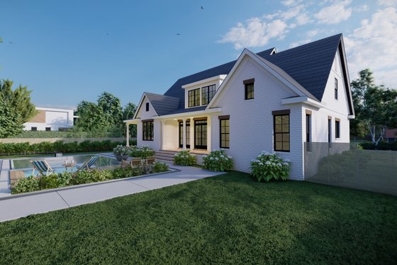 Exterior - Rear Elevation 1 for Craftsman House Plan #1094-3 - 4 bed, 3.5 bath
