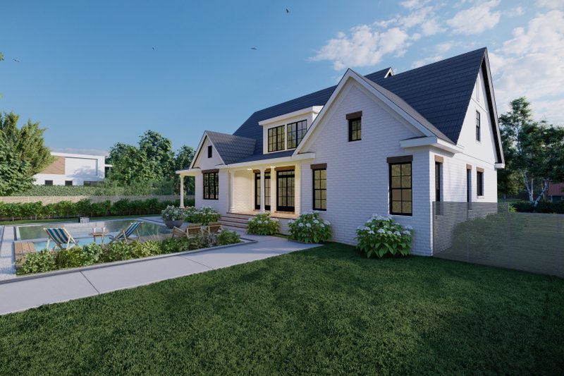 House Blueprint - Exterior - Rear Elevation 1 for Craftsman House Plan #1094-3 - 4 bed, 3.5 bath