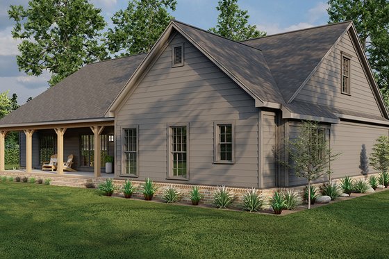 Exterior - Rear Elevation for Craftsman House Plan #923-311 - 4 bed, 2.5 bath