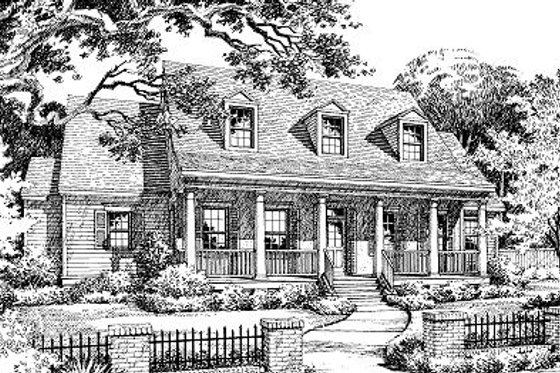 Exterior - Front Elevation for Farmhouse House Plan #417-407 - 4 bed, 3.5 bath