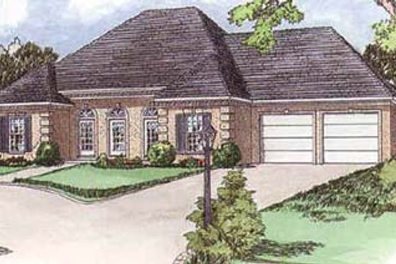 Exterior - Front Elevation for European House Plan #16-148 - 3 bed, 2 bath