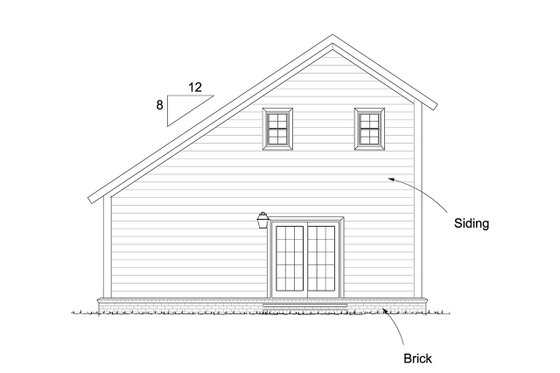 Exterior - Rear Elevation for Cottage House Plan #513-2180 - 1 bed, 1.5 bath
