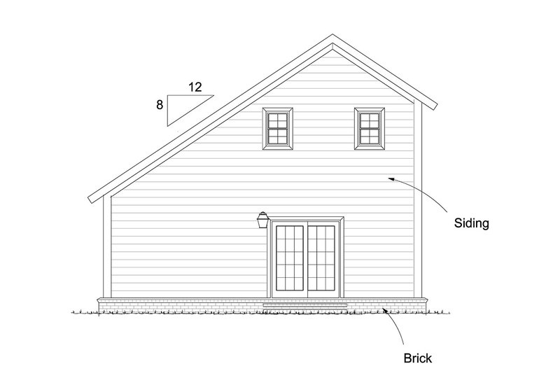 Home Plan - Exterior - Rear Elevation for Cottage House Plan #513-2180 - 1 bed, 1.5 bath
