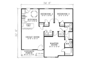 Farmhouse Style House Plan - 3 Beds 1.5 Baths 1029 Sq/Ft Plan #17-163 