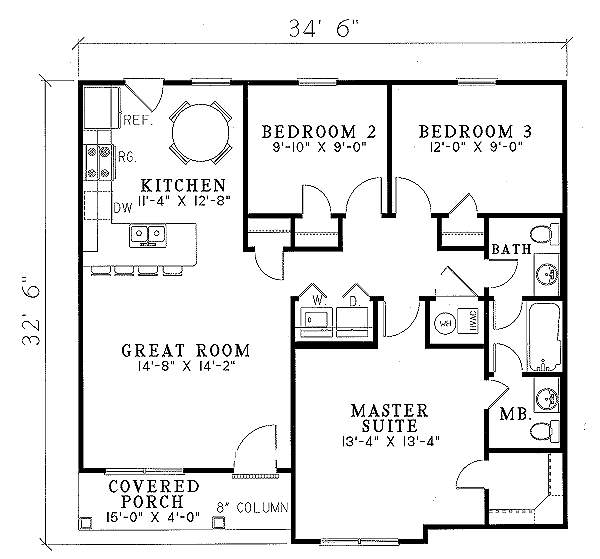Farmhouse Floor Plan - Main Floor Plan #17-163
