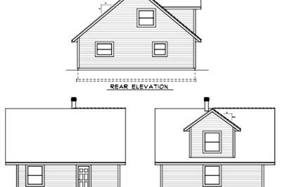 Exterior - Rear Elevation for Modern House Plan #100-464 - 2 bed, 2 bath