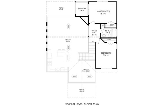 Floor Plan - Upper Floor for Farmhouse House Plan #932-701 - 3 bed, 2.5 bath