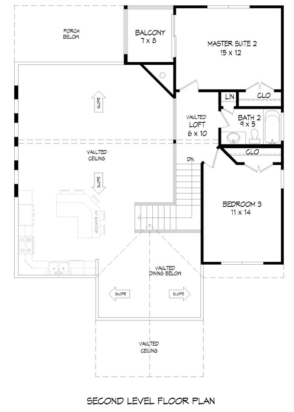 Farmhouse Floor Plan - Upper Floor Plan #932-701