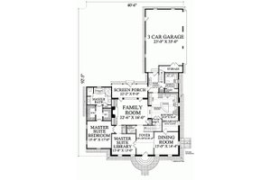 Floor Plan - Main Floor for Colonial House Plan #137-229 - 4 bed, 4 bath