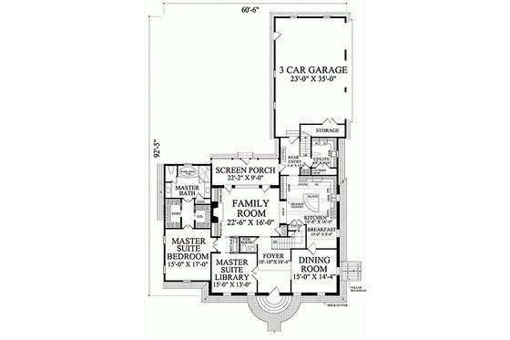 Floor Plan - Main Floor for Colonial House Plan #137-229 - 4 bed, 4 bath
