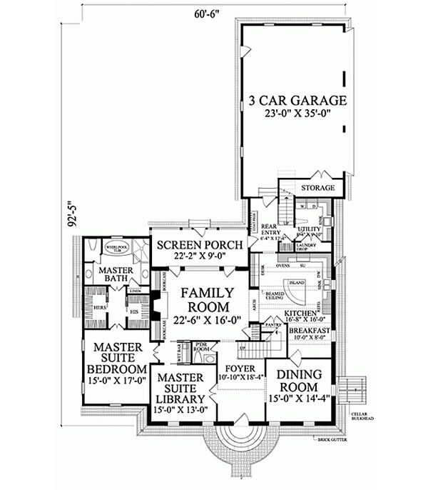 Architectural House Design - Colonial Floor Plan - Main Floor Plan #137-229