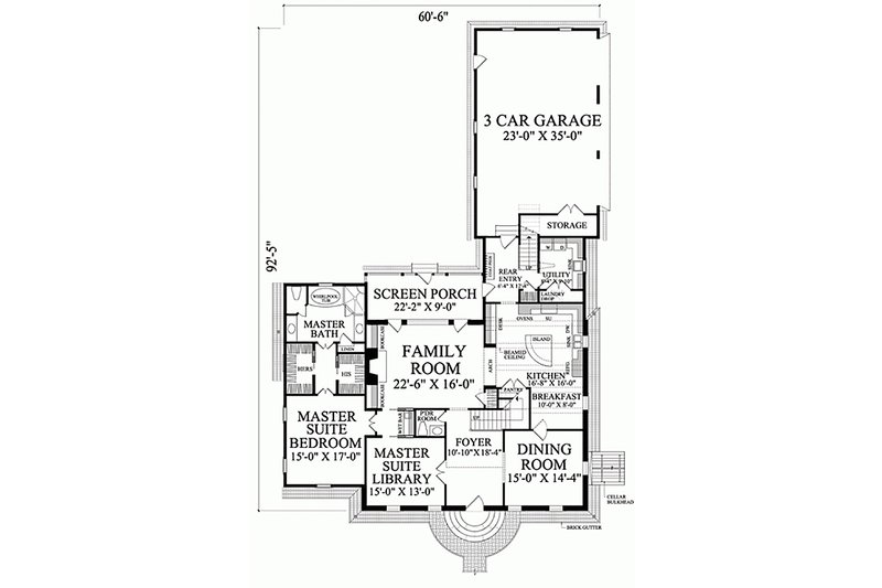 Home Plan - Floor Plan - Main Floor for Colonial House Plan #137-229 - 4 bed, 4 bath