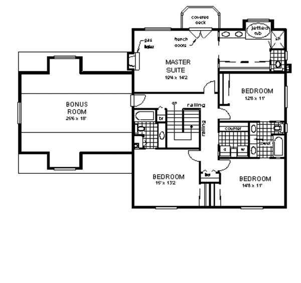 House Blueprint - European Floor Plan - Upper Floor Plan #18-221