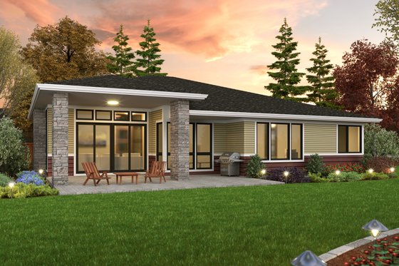 Exterior - Rear Elevation for Contemporary House Plan #48-1040 - 4 bed, 2.5 bath