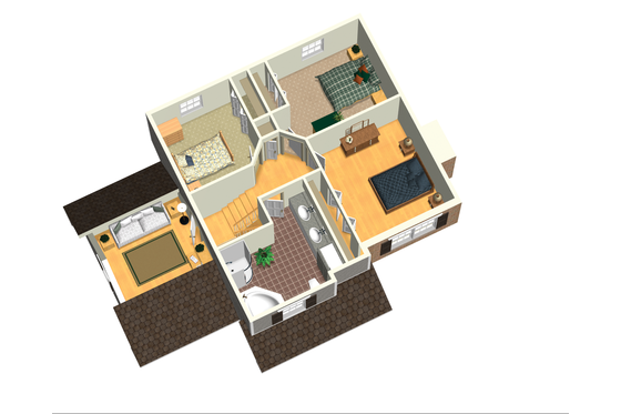 Floor Plan - Upper Floor 1 for Traditional House Plan #25-4696 - 3 bed, 1 bath
