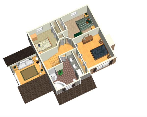Traditional Floor Plan - Upper Floor Plan #25-4696