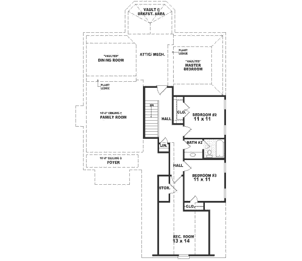 Southern Floor Plan - Upper Floor Plan #81-244