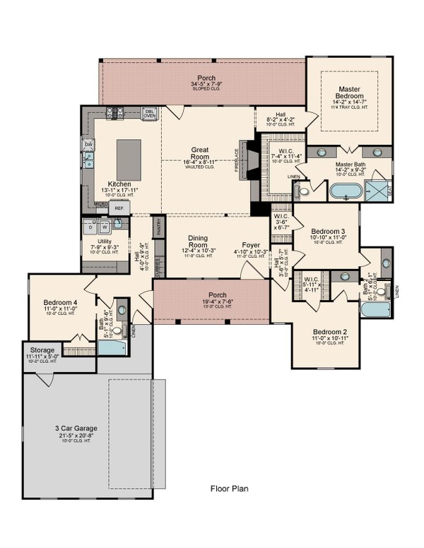 House Blueprint - Traditional Floor Plan - Main Floor Plan #1081-17