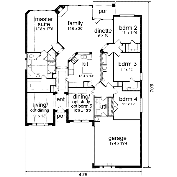 House Plan Design - Traditional Floor Plan - Main Floor Plan #84-138