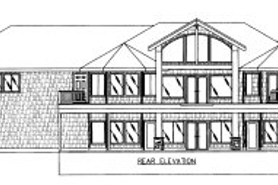 Exterior - Rear Elevation for Modern House Plan #117-443 - 2 bed, 2.5 bath