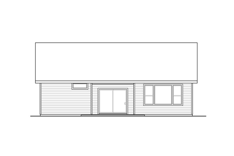 Home Plan - Exterior - Rear Elevation 1 for Craftsman House Plan #124-1166 - 3 bed, 2 bath