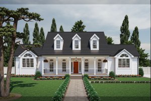 Exterior - Front Elevation for Farmhouse House Plan #3-252 - 4 bed, 2.5 bath