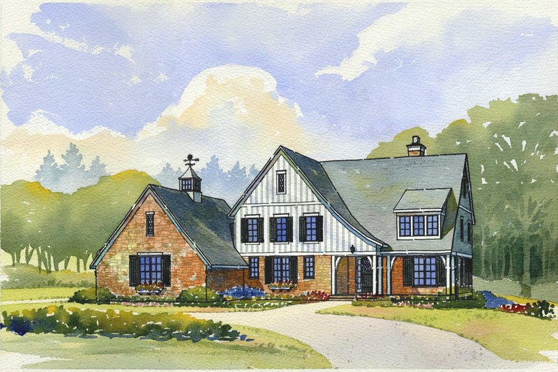 Country Style House Plan - 4 Beds 3.5 Baths 3466 Sq/Ft Plan #901-101