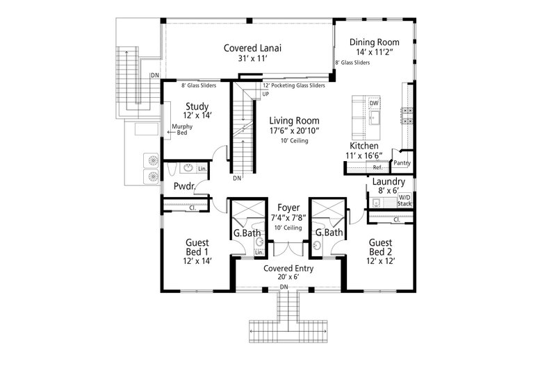 House Plan Design - Floor Plan - Main Floor for Beach House Plan #938-128 - 3 bed, 3.5 bath