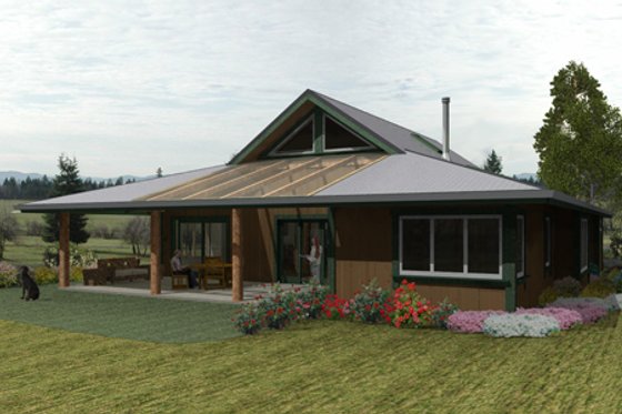 Exterior - Other Elevation 2 for Country House Plan #452-1 - 3 bed, 2 bath