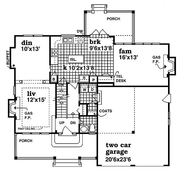Traditional Floor Plan - Main Floor Plan #47-387