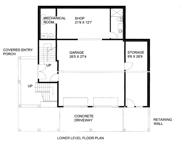 Dream House Plan - Contemporary Floor Plan - Lower Floor Plan #117-926