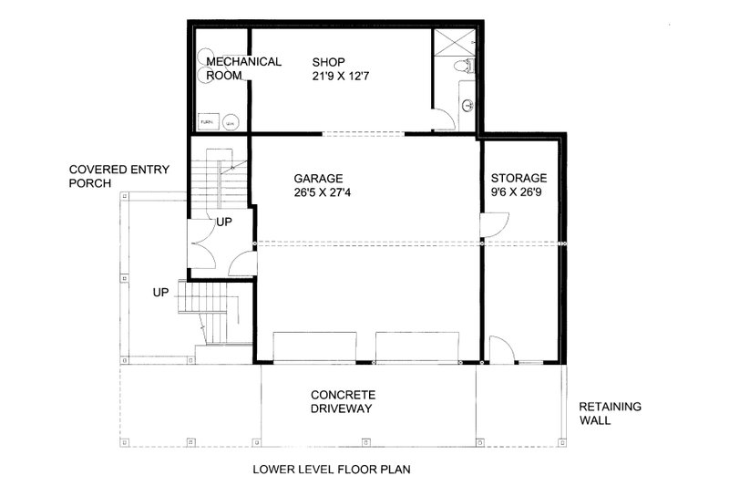 Architectural House Design - Floor Plan - Lower Floor for Contemporary House Plan #117-926 - 3 bed, 2.5 bath
