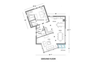 Floor Plan - Main Floor for Modern House Plan #542-3 - 3 bed, 4 bath