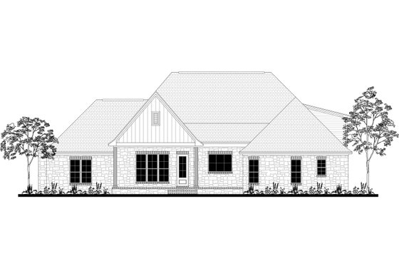 Exterior - Rear Elevation for Craftsman House Plan #430-170 - 4 bed, 2.5 bath
