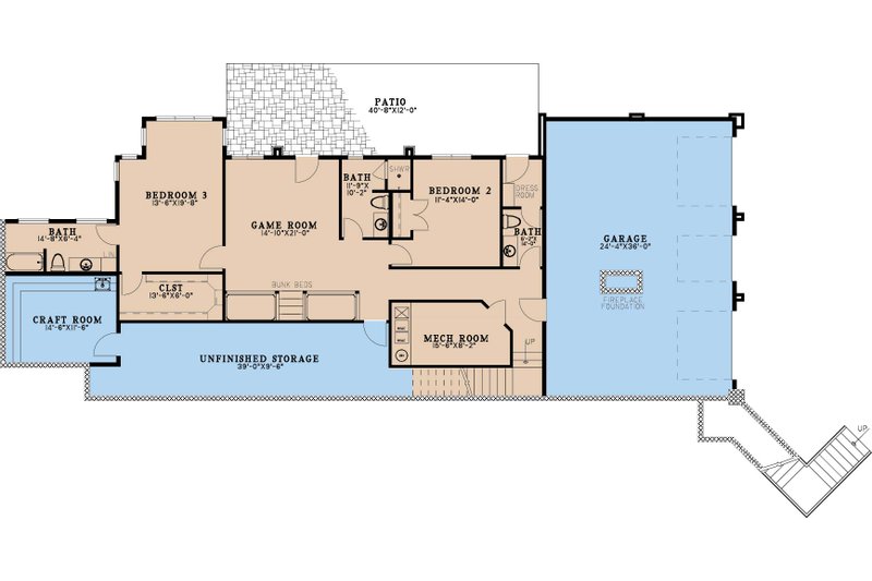 House Plan Design - Floor Plan - Lower Floor for Modern House Plan #923-432 - 4 bed, 5.5 bath