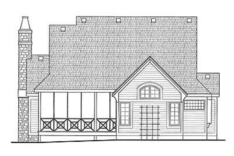 Home Plan - Exterior - Rear Elevation for European House Plan #20-1819 - 3 bed, 3 bath