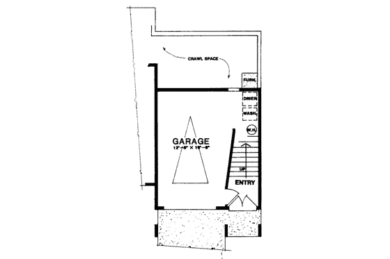 Floor Plan - Lower Floor for Contemporary House Plan #303-256 - 2 bed, 1.5 bath