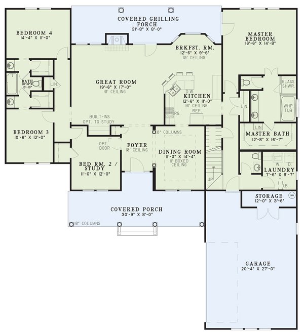Country Floor Plan - Main Floor Plan #17-625