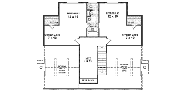 Country Floor Plan - Upper Floor Plan #81-239