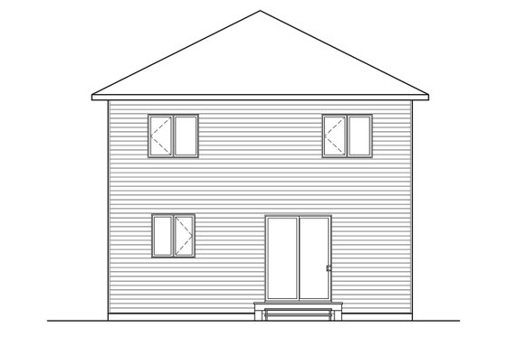 Exterior - Rear Elevation for Contemporary House Plan #23-2307 - 3 bed, 2 bath