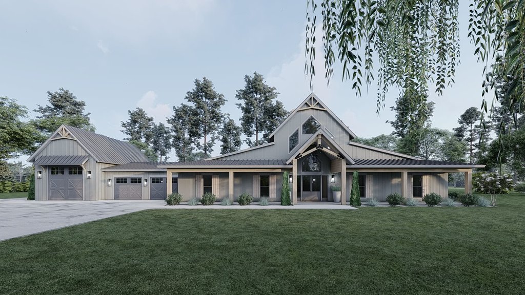 Barndominium House Plan - 5 Beds 3.5 Baths 3479 Sq/Ft Plan #923-367