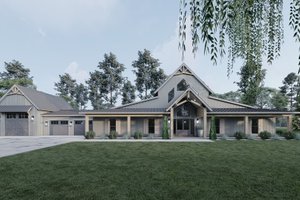 Barndominium Exterior - Front Elevation Plan #923-367