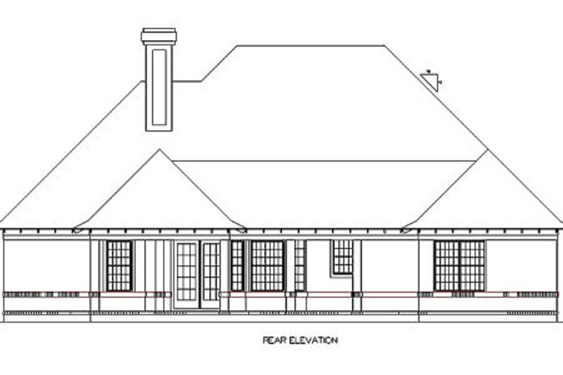 Home Plan - Exterior - Rear Elevation for European House Plan #45-357 - 3 bed, 2.5 bath