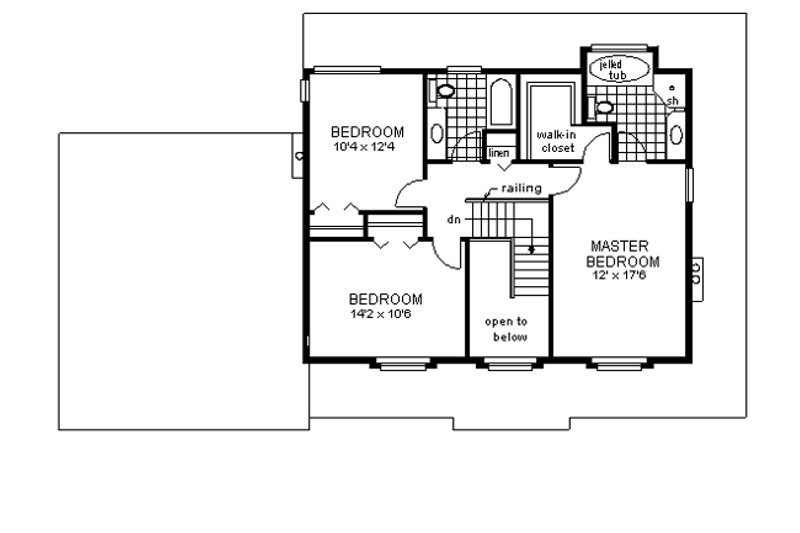 Dream House Plan - Floor Plan - Upper Floor for Country House Plan #18-261 - 3 bed, 2.5 bath