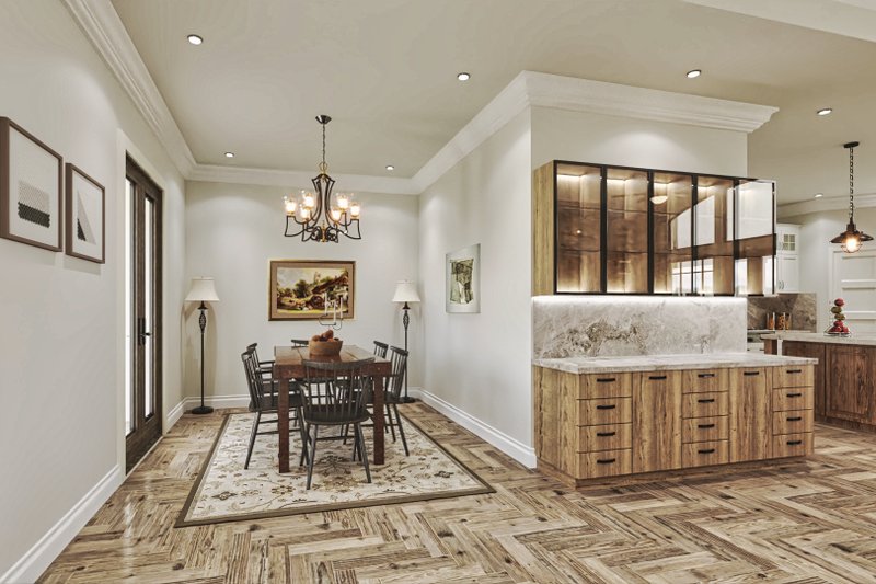 Architectural House Design - Interior - Dining Room 1 for Farmhouse House Plan #54-581 - 4 bed, 3.5 bath