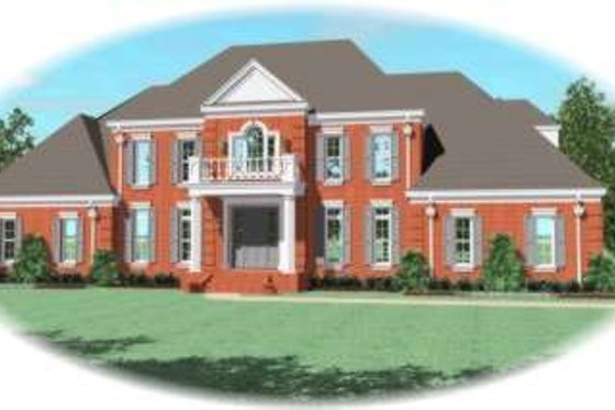 Exterior - Front Elevation for Colonial House Plan #81-1354 - 4 bed, 3.5 bath
