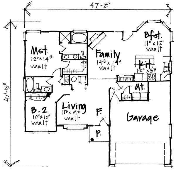 Traditional Floor Plan - Main Floor Plan #308-195