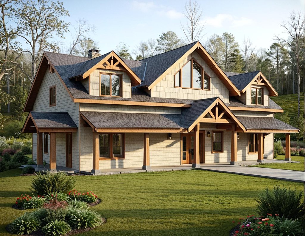 Exterior - Front Elevation 2 for Cabin House Plan #117-573 - 4 bed, 3.5 bath