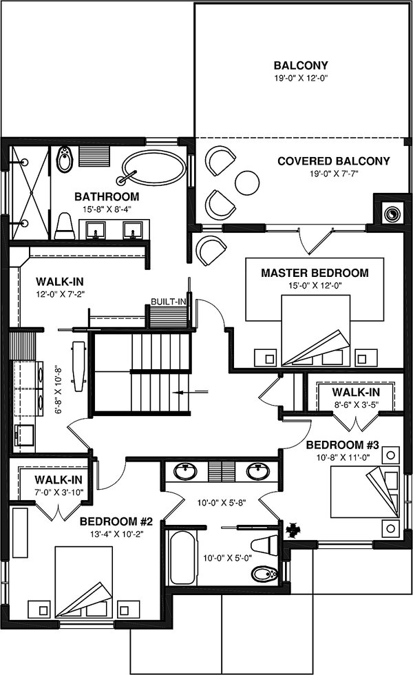 House Plan Design - Farmhouse Floor Plan - Upper Floor Plan #23-2751