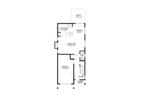 Floor Plan - Main Floor for Craftsman House Plan #53-719 - 3 bed, 2.5 bath